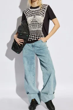 Balmain CZARNY T-shirt z nadrukiem