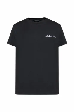 Balmain CZARNY T-shirt z wyszytym logo
