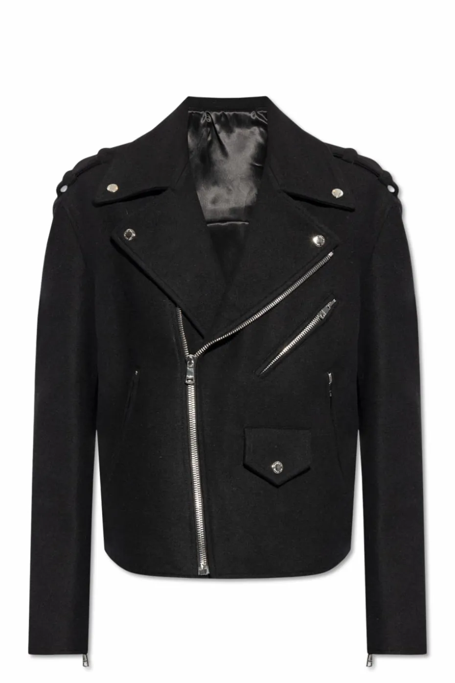 Balmain CZARNY Wełniana kurtka