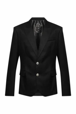 Balmain CZARNY Wełniana marynarka