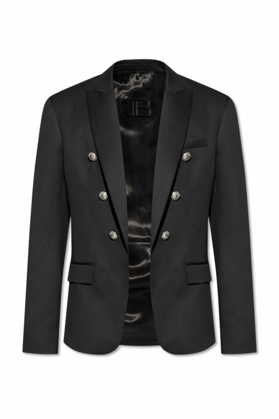 Balmain CZARNY Wełniana marynarka