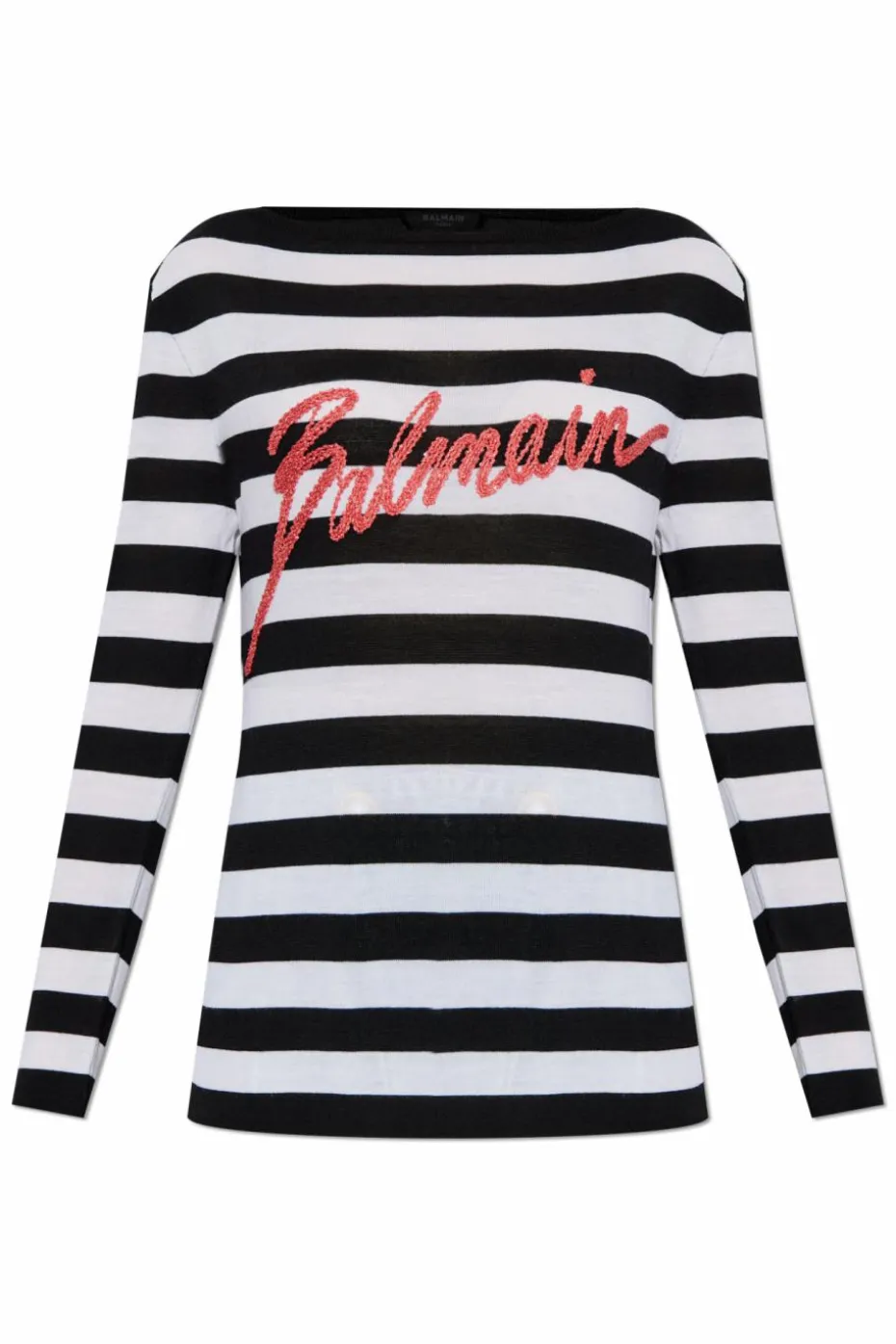 Balmain CZARNY Wełniany sweter z wyszytym logo
