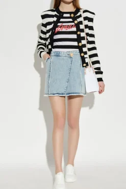Balmain CZARNY Wełniany sweter z wyszytym logo