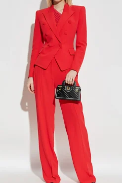 Balmain CZERWONY Dwurzędowa marynarka