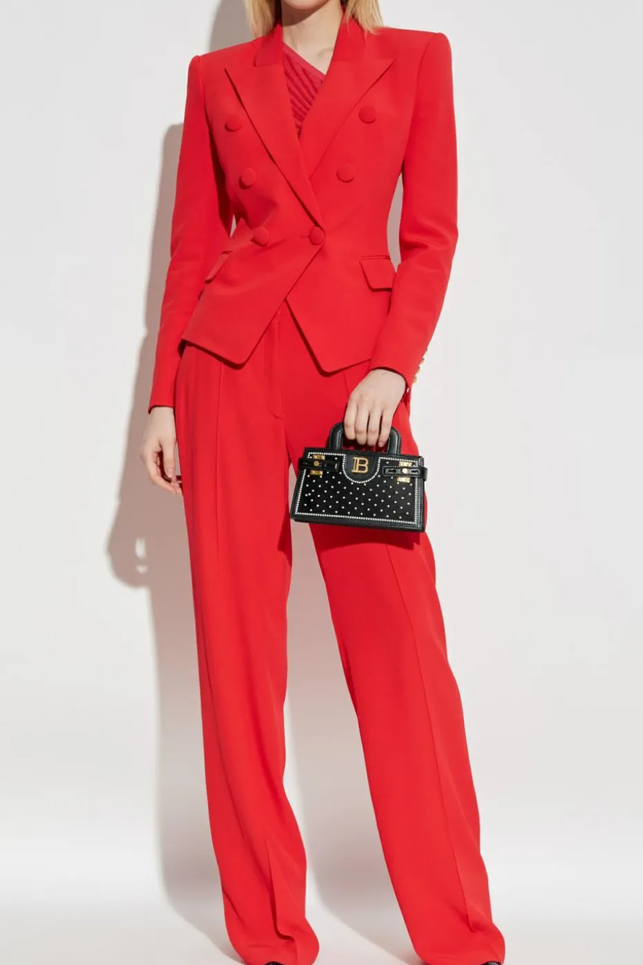 Balmain CZERWONY Dwurzędowa marynarka