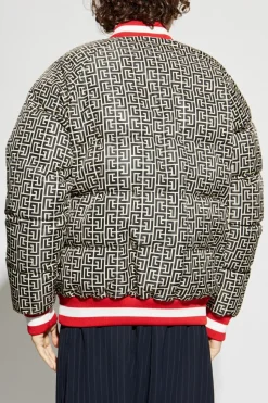 Balmain CZERWONY Dwustronna ocieplana kurtka.