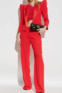 Balmain CZERWONY Spodnie w kant