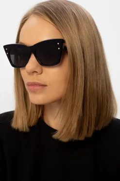 Balmain GRANATOWY Okulary przeciwsłoneczne z logo
