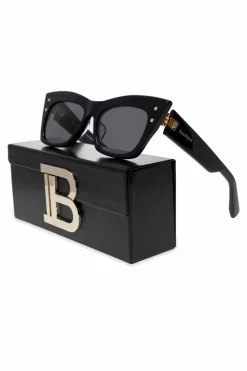 Balmain GRANATOWY Okulary przeciwsłoneczne z logo