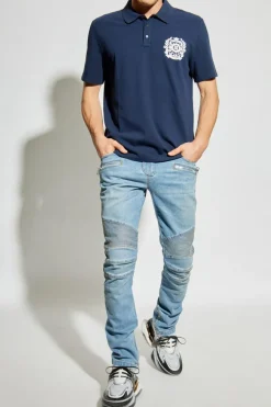 Balmain jasnoniebieski Jeansy z logo