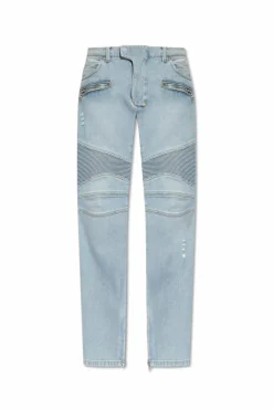 Balmain jasnoniebieski Jeansy z logo