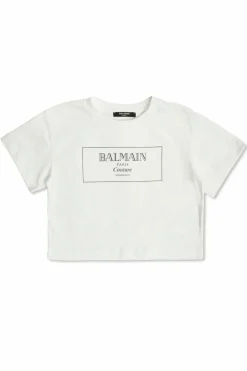 Balmain Kids BIAŁY T-shirt z logo