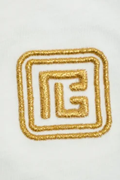 Balmain Kids BIAŁY T-shirt z wyszytym logo