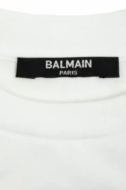 Balmain Kids BIAŁY T-shirt z wyszytym logo