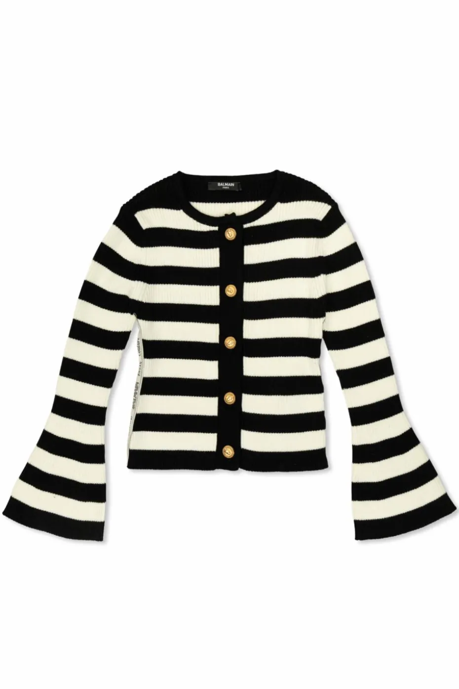 Balmain Kids CZARNY Kardigan ze wzorem w pasy