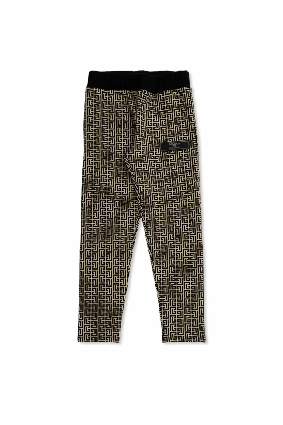 Balmain Kids CZARNY Spodnie z monogramem