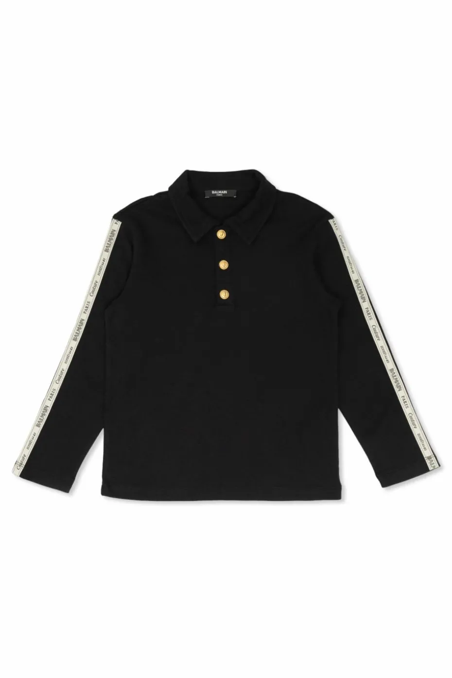 Balmain Kids CZARNY T-shirt z logo