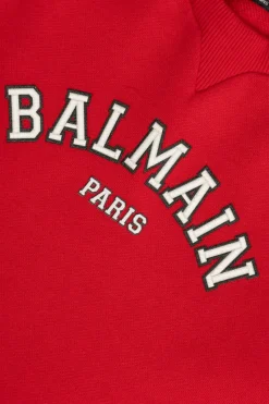 Balmain Kids CZERWONY Sukienka z logo