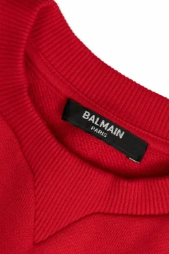 Balmain Kids CZERWONY Sukienka z logo