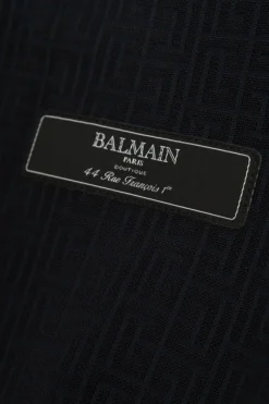 Balmain Kids GRANATOWY Sukienka z monogramem