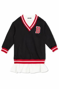 Balmain Kids GRANATOWY Sukienka z logo