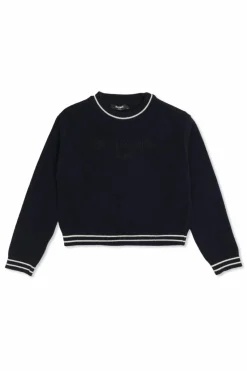 Balmain Kids GRANATOWY Wełniany sweter
