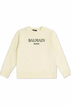 Balmain Kids kremowy Sweter z logo