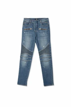 Balmain Kids NIEBIESKI Jeansy z efektem `vintage`
