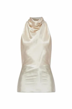 Balmain kremowy Jedwabny top