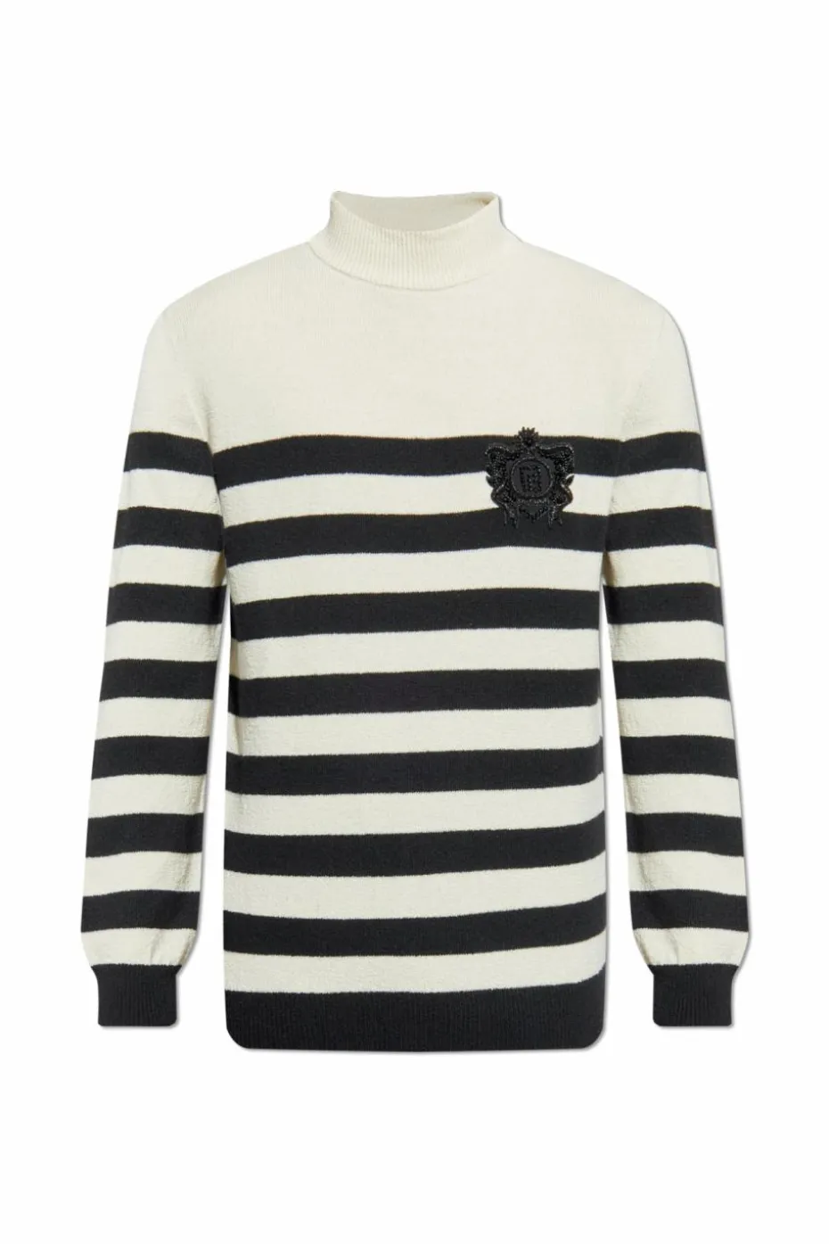 Balmain kremowy Sweter z aplikacją