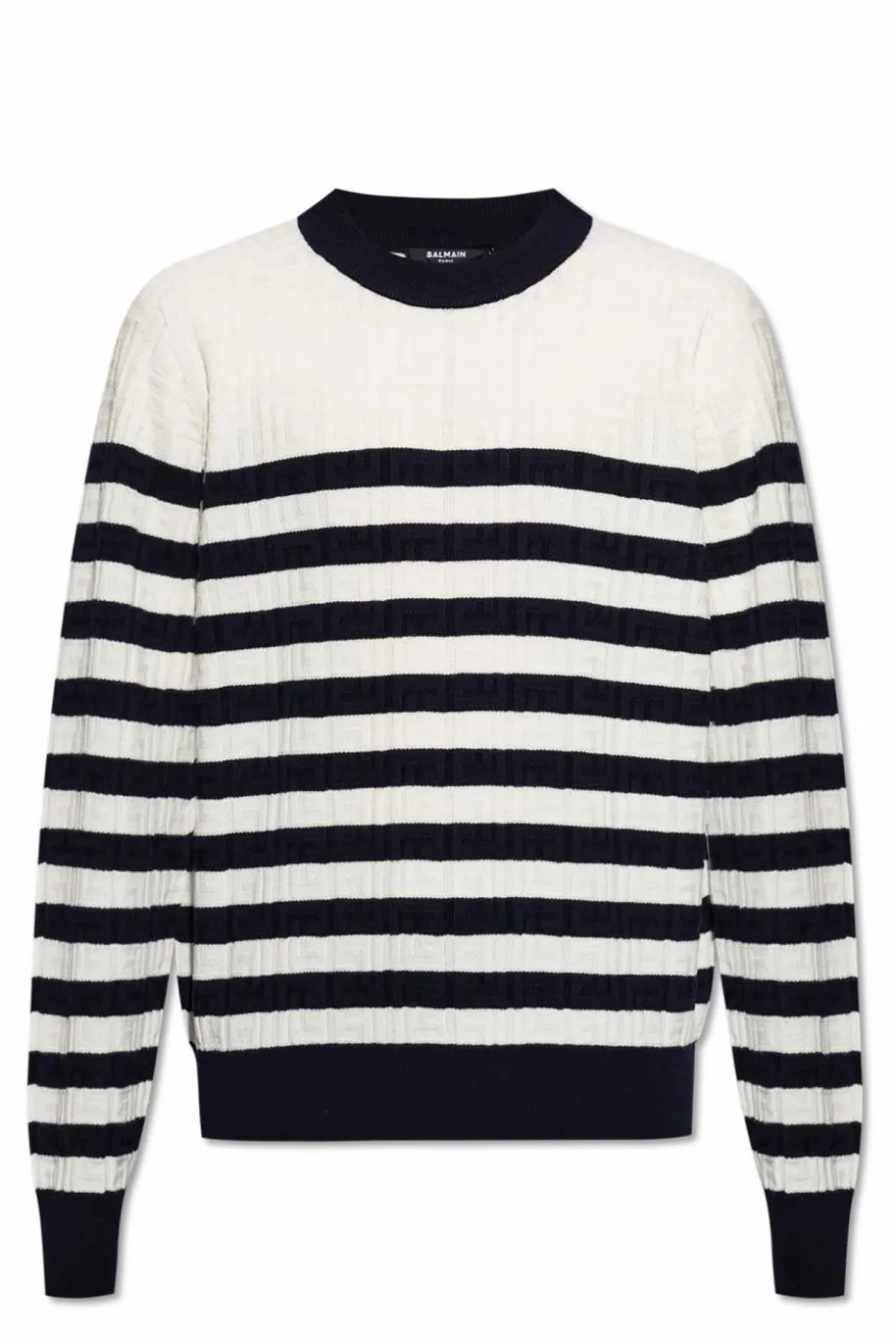 Balmain kremowy Sweter ze wzorem w pasy