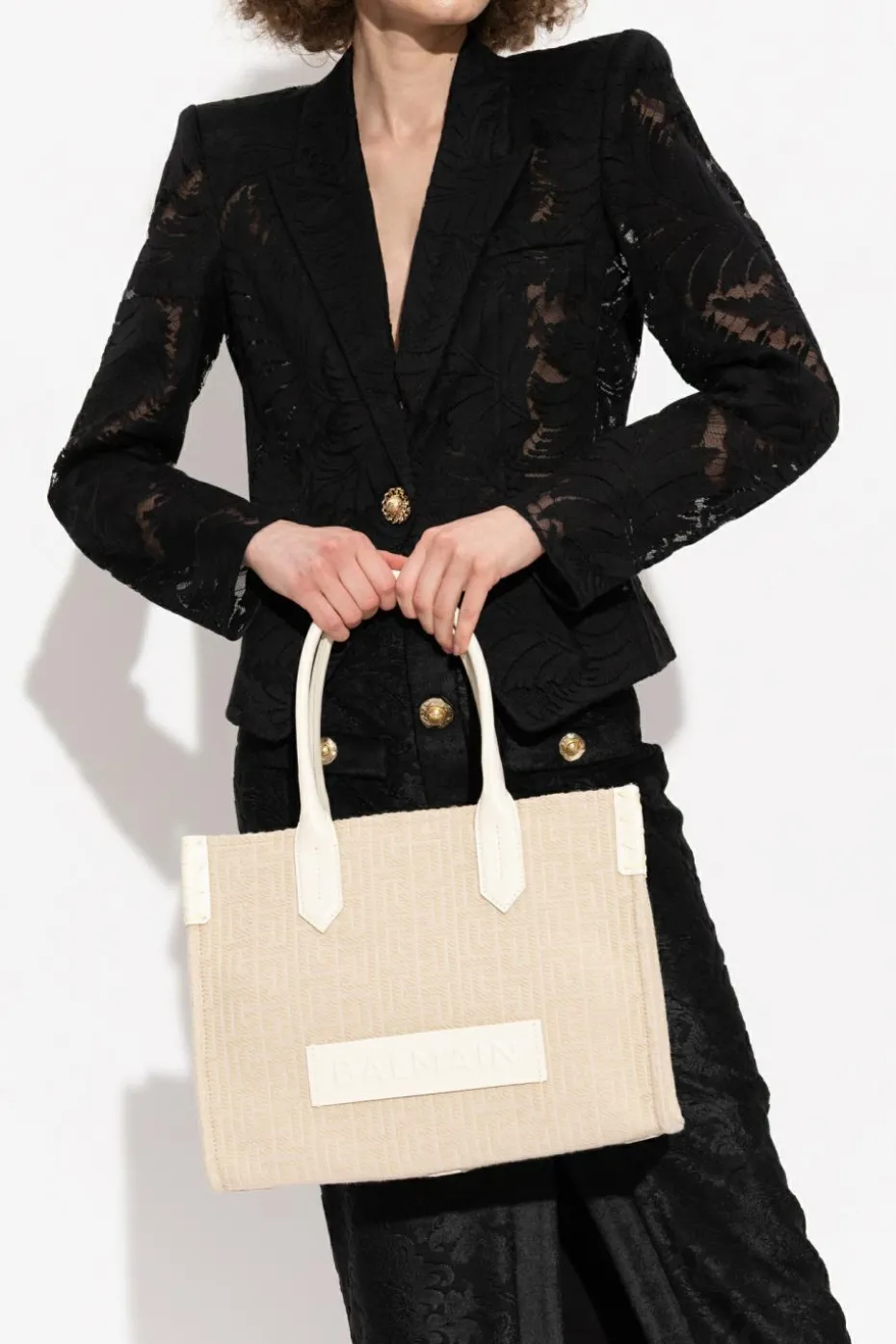 Balmain kremowy Torba do ręki `B-Army 36`
