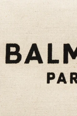 Balmain kremowy Torba z logo typu ‘shopper’