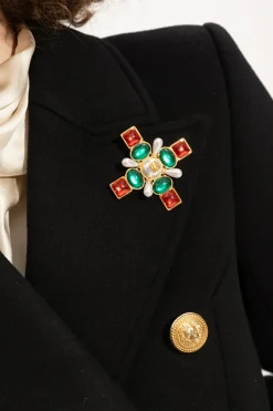 Balmain MULTIKOLOR Broszka z kryształkami