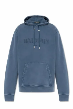 Balmain NIEBIESKI Bluza z kapturem