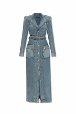 Balmain NIEBIESKI Jeansowa sukienka