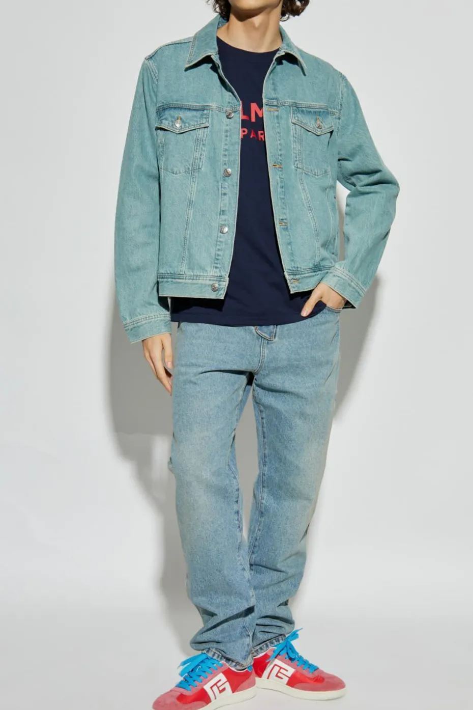 Balmain NIEBIESKI Jeansy z nogawkami o prostym kroju