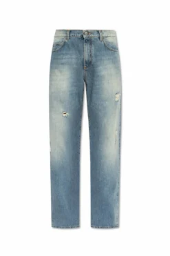 Balmain NIEBIESKI Jeansy z efektem `vintage`