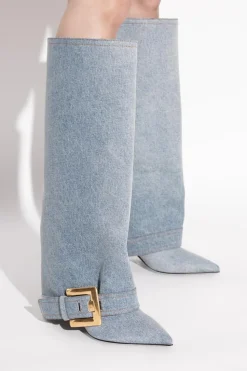 Balmain NIEBIESKI Kozaki `Anthem` na obcasie