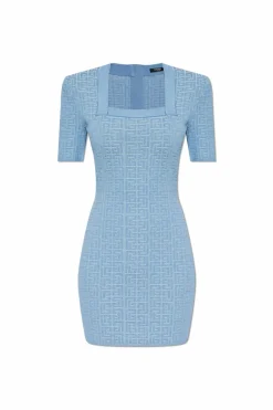 Balmain NIEBIESKI Sukienka o dopasowanym kroju