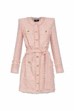 Balmain RÓŻOWY Cekinowa sukienka