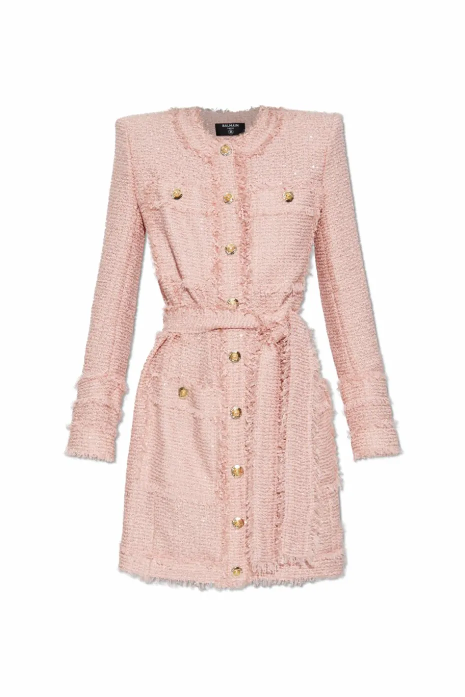 Balmain RÓŻOWY Cekinowa sukienka
