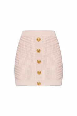 Balmain RÓŻOWY Dzianinowa spódnica