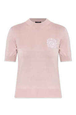 Balmain RÓŻOWY Top z wyszytym logo