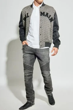 Balmain SZARY Jeansy z kieszeniami