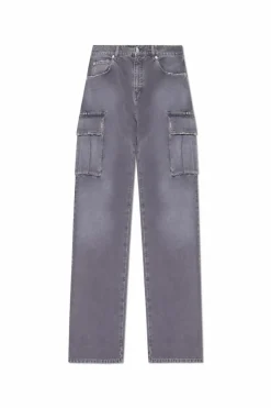 Balmain SZARY Spodnie z kieszeniami