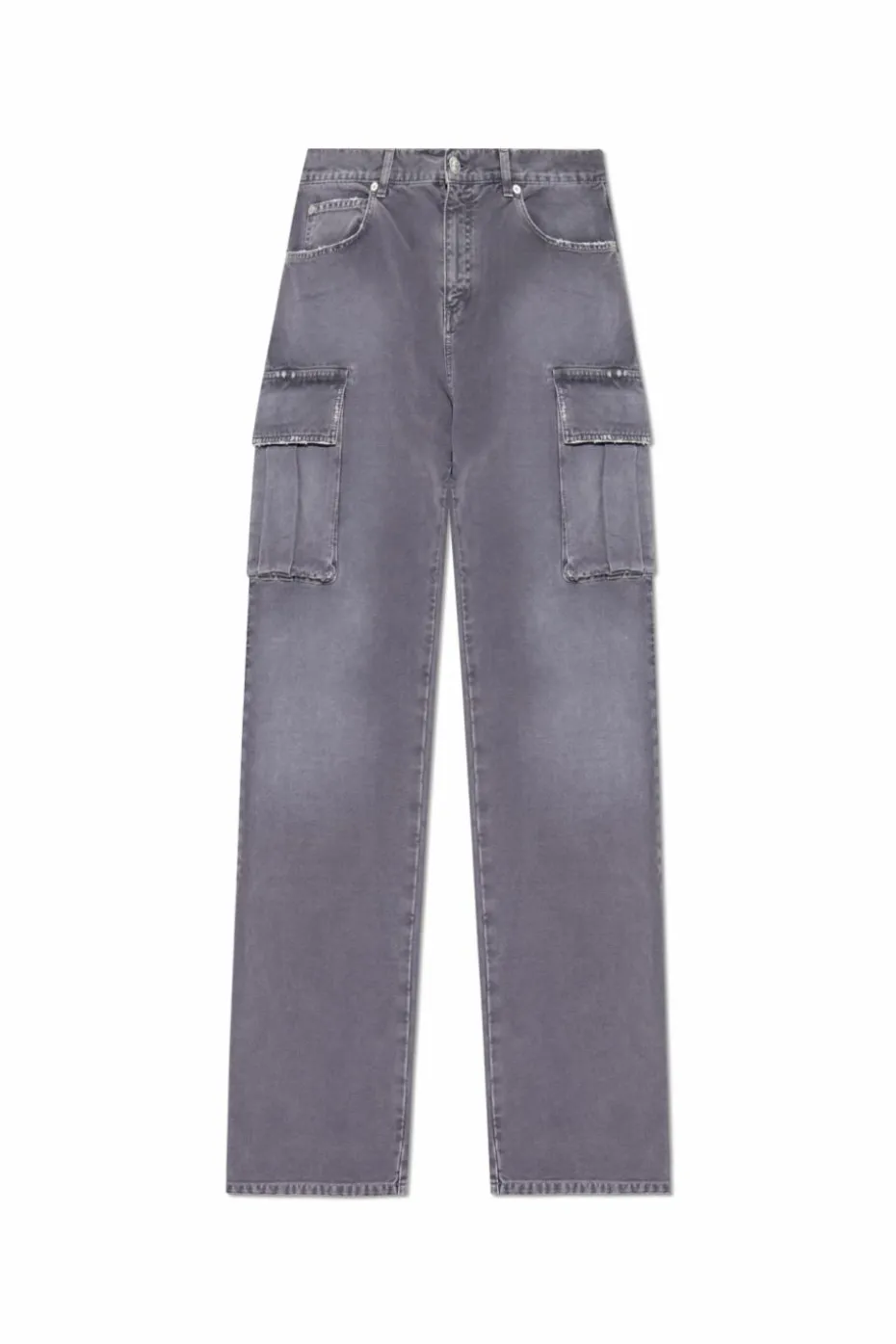 Balmain SZARY Spodnie z kieszeniami