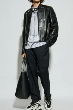 Balmain SZARY T-shirt z nadrukiem