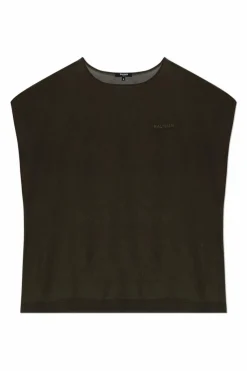 Balmain ZIELONY Jedwabny top