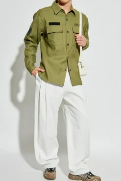 Balmain ZIELONY Koszula z logo